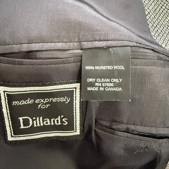 Yves Saint Laurent Wool Sport Coat Jacket Blazer Men's 44L Black Tan Gray Formal - Picture 13 of 13